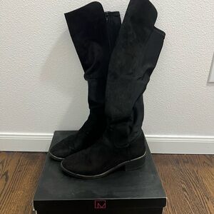 Material Girl Women’s Black High Knee Boots Size 7 w/ OG Box